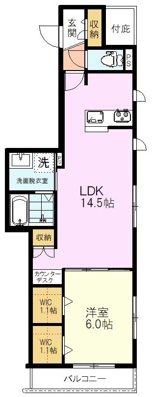 クレール吉祥寺(1LDK/2階)の間取り写真