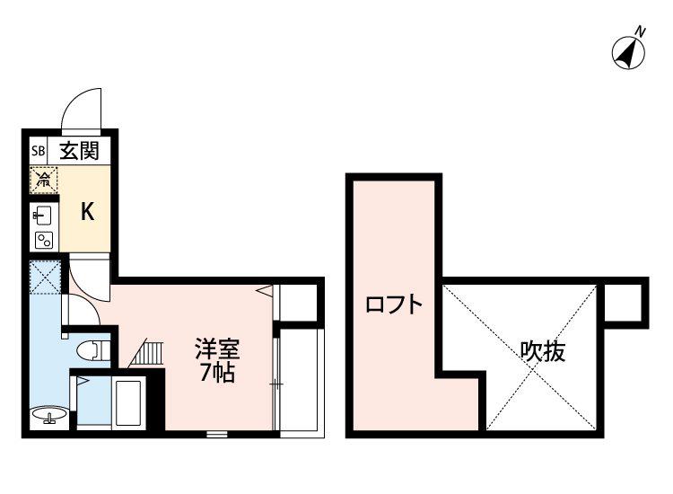 ポナール箱崎駅東(ワンルーム/2階)の間取り写真