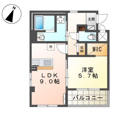 神戸市灘区水道筋 マンション工事(1LDK/2階)の間取り写真
