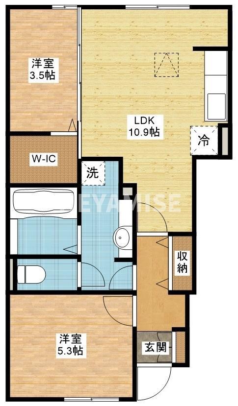 ラ ルーチェ(2LDK/1階)の間取り写真
