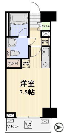 プロスペクト日本橋本町(ワンルーム/3階)の間取り写真