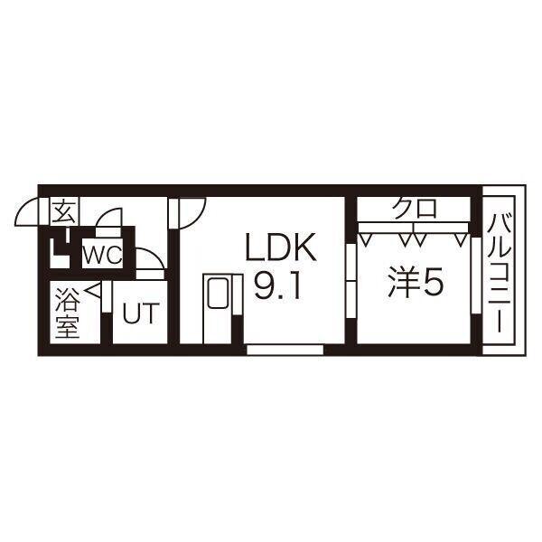 コスモハイツNO5(1LDK/4階)の間取り写真