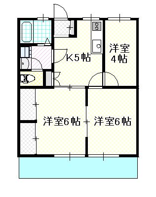 岡崎ハイツ(3K/2階)の間取り写真