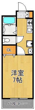 エルカーサ(1K/1階)の間取り写真