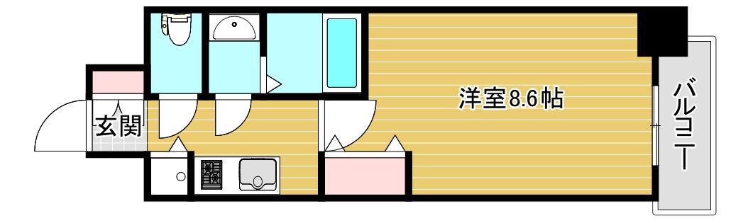 アドバンス大阪ベイパレス(1K/5階)の間取り写真