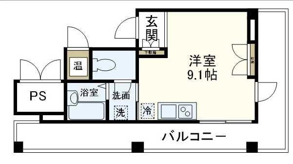 レオンケー(ワンルーム/3階)の間取り写真