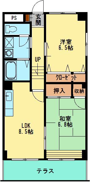 プロシード金沢文庫(2LDK/1階)の間取り写真