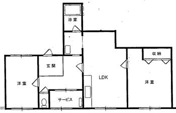 セカンド角鹿(2LDK/2階)の間取り写真