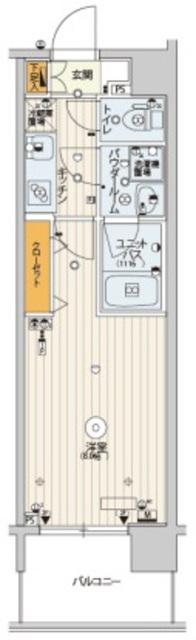 スカイコートパレス錦糸町(1K/8階)の間取り写真