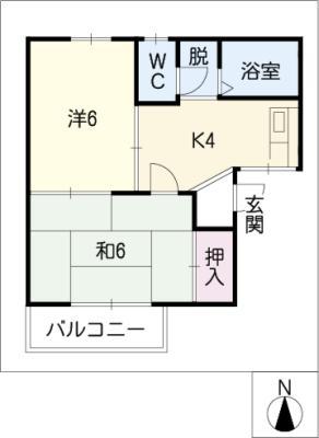 アトウレ上挙母A棟(2K/2階)の間取り写真
