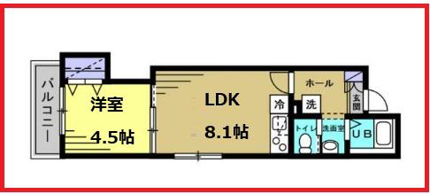 エージェー高砂III(1LDK/3階)の間取り写真