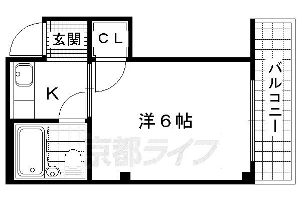 WYNN御陵(1K/3階)の間取り写真