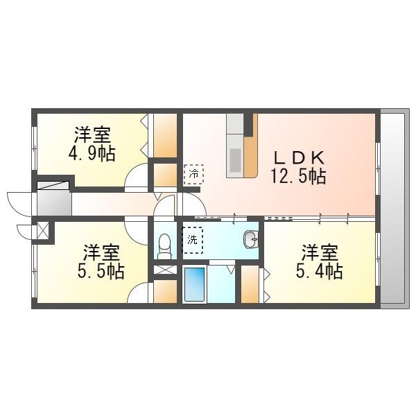 フォレスガーデンK(3LDK/2階)の間取り写真
