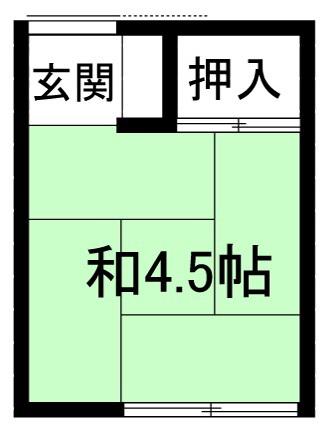 第一つくば荘(ワンルーム/2階)の間取り写真