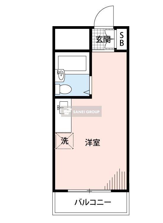 ビッグヴァレイ(ワンルーム/1階)の間取り写真