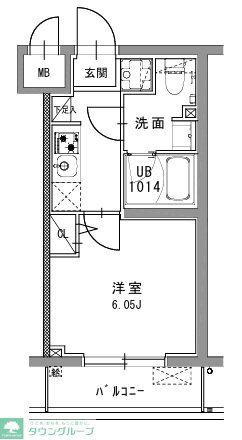 S-RESIDENCE南行徳BEREN(1K/5階)の間取り写真