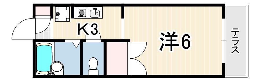 メゾン戸崎通(1K/1階)の間取り写真