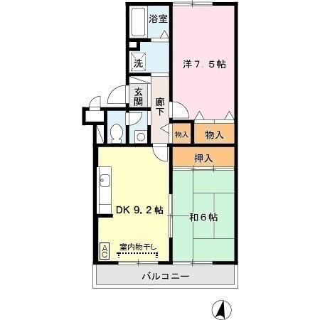 セルビシオ本山(2DK/2階)の間取り写真