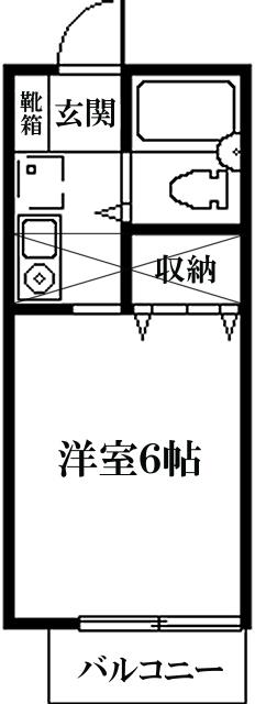 Yフォレスト(1K/2階)の間取り写真
