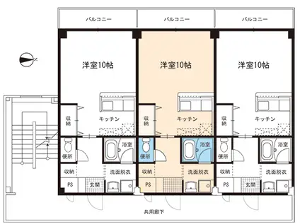 エクセリーナ栗田(1K/3階)の間取り写真