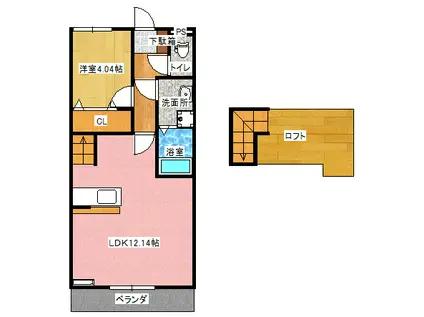 ジェニファー33(1LDK/2階)の間取り写真
