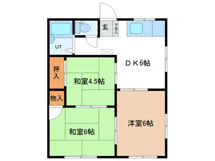 コーポ・サカキ(3DK/1階)の間取り写真