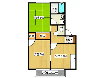 パルコート(2DK/1階)の間取り写真