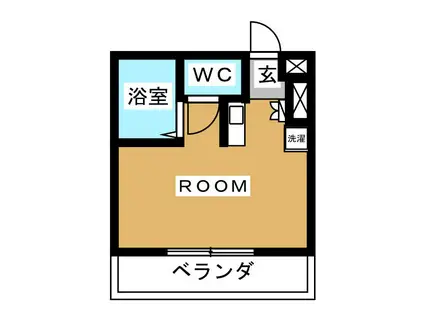 六ッ川ヒルズ(ワンルーム/1階)の間取り写真