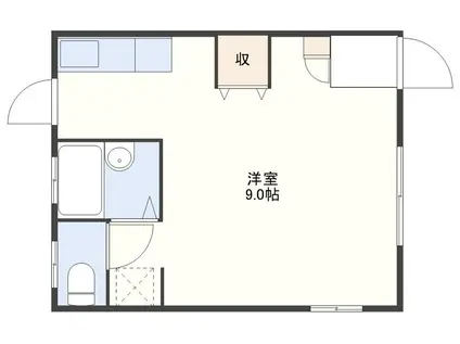 濱崎ハイツ(ワンルーム/1階)の間取り写真