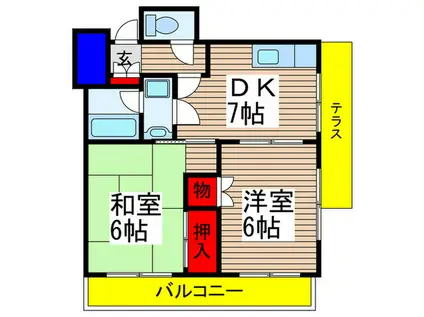 サンライト八千代台(2DK/1階)の間取り写真