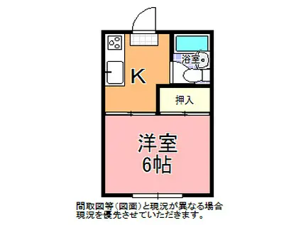 橋詰コーポ(1K/1階)の間取り写真