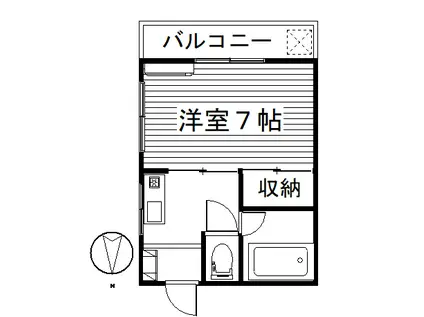 サンフラワー(1K/1階)の間取り写真