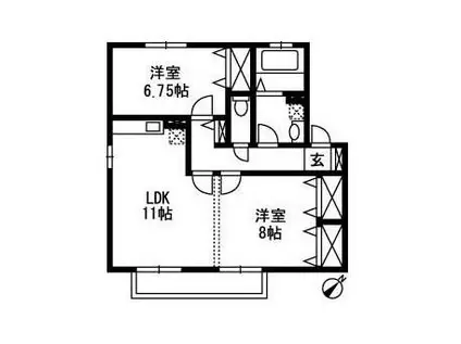 アルバコート(2LDK/2階)の間取り写真