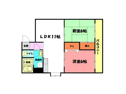 藤井マンション(2LDK/3階)の間取り写真
