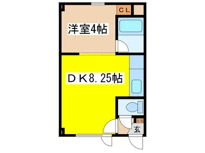 I・JOY2(1DK/2階)の間取り写真