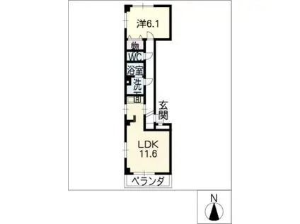 グレース上野(1LDK/3階)の間取り写真