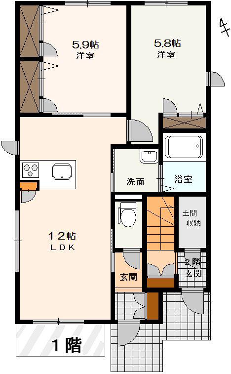 コージーコート(2LDK/1階)の間取り写真