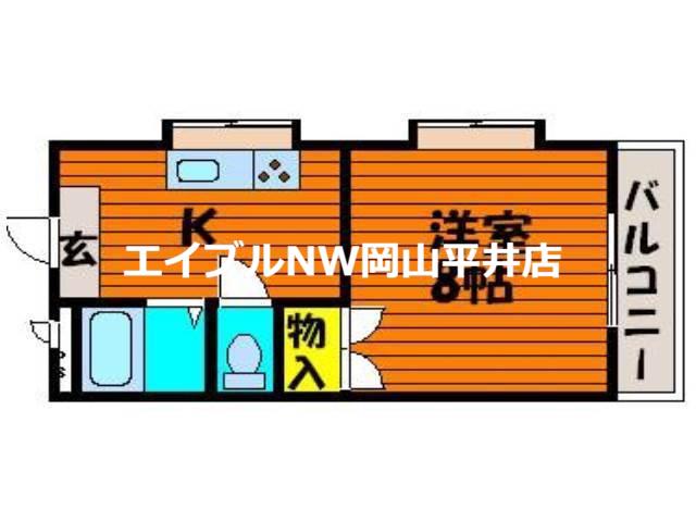 アークハイツ赤田(1K/3階)の間取り写真