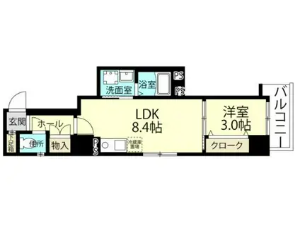 KIERRASAARIII(1LDK/3階)の間取り写真