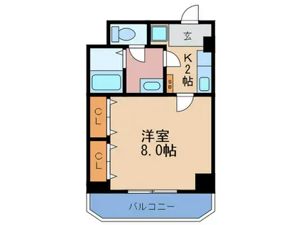 東天満Gマンション(1K/3階)の間取り写真