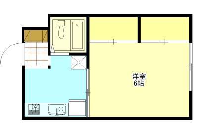 レジデンス山王(1K/3階)の間取り写真