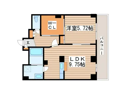 ラシーネ錦町(1LDK/5階)の間取り写真