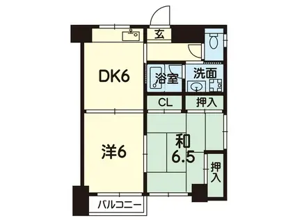 PLATINE水前寺(2DK/3階)の間取り写真