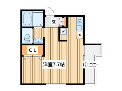 グランソレーユ横浜鶴見(ワンルーム/3階)の間取り写真