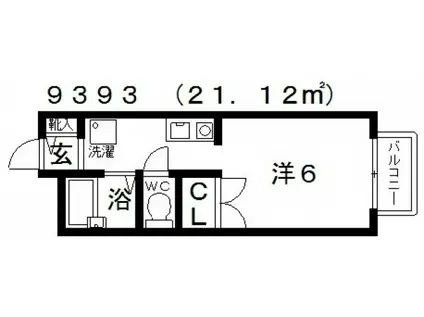 メゾンTOKI(1K/2階)の間取り写真