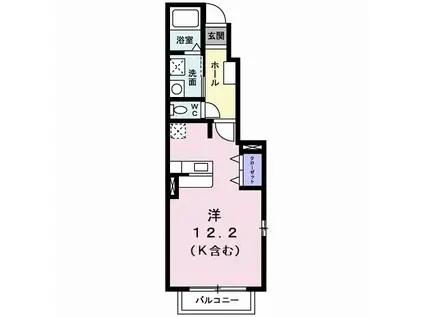 ラフレシール(ワンルーム/1階)の間取り写真