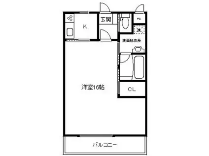 FORTUNATE HOUSE(1K/1階)の間取り写真