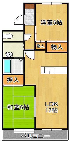 富士ヶ丘(2LDK/2階)の間取り写真