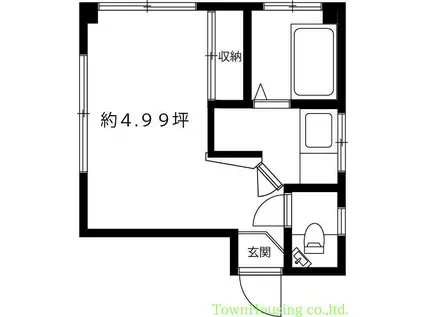 マンションうぐいす(ワンルーム/1階)の間取り写真