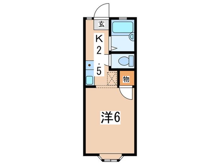 シャルム西谷戸I(1K/1階)の間取り写真